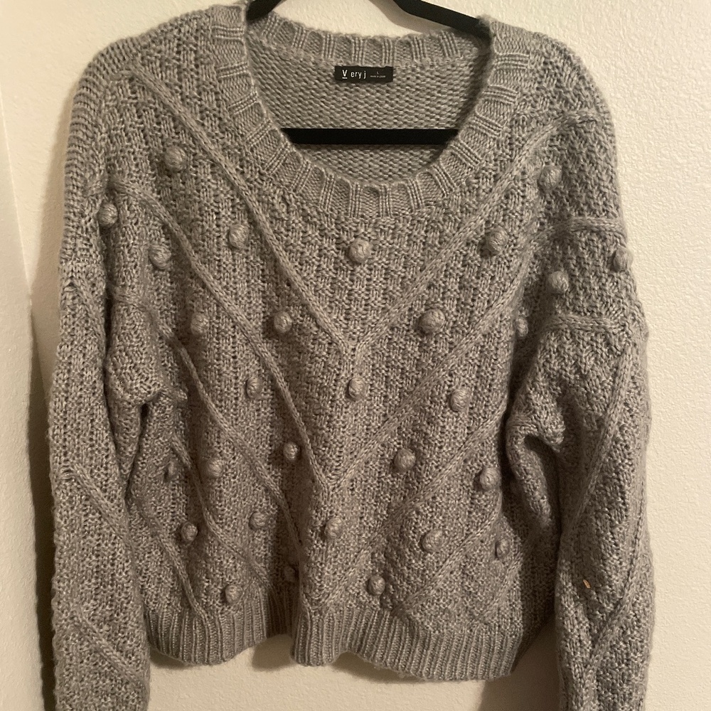Gray knit sweater